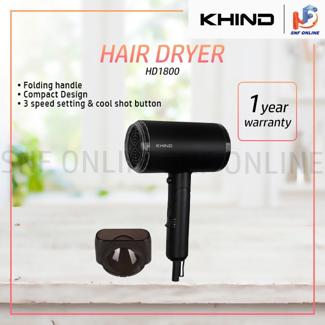 Khind 1800W Hair Dryer pengering rambut HD1800