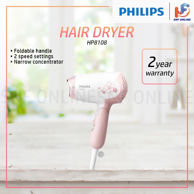 Philips Hair Dryer HP8108 (1000W) Foldable Handle