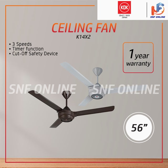KDK 3 Blade Ceiling fan With Remote Kipas Syiling K14X2 K14X2-GY