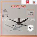 KDK 4 Blade Ceiling Fan (56’’) With Remote Control K14XZ-GY K14XZ-PBR