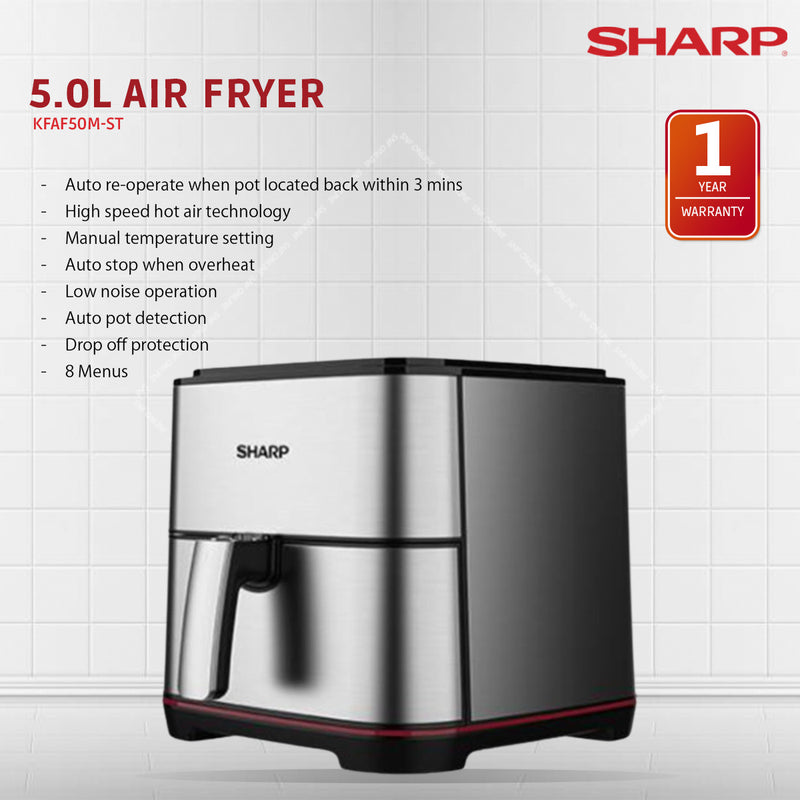 Sharp 5L Air Fryer KFAF50M-ST