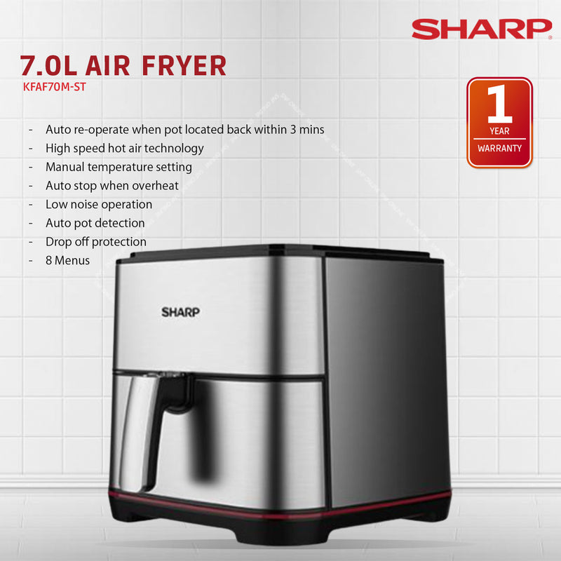 Sharp 7L Air Fryer KFAF70M-ST