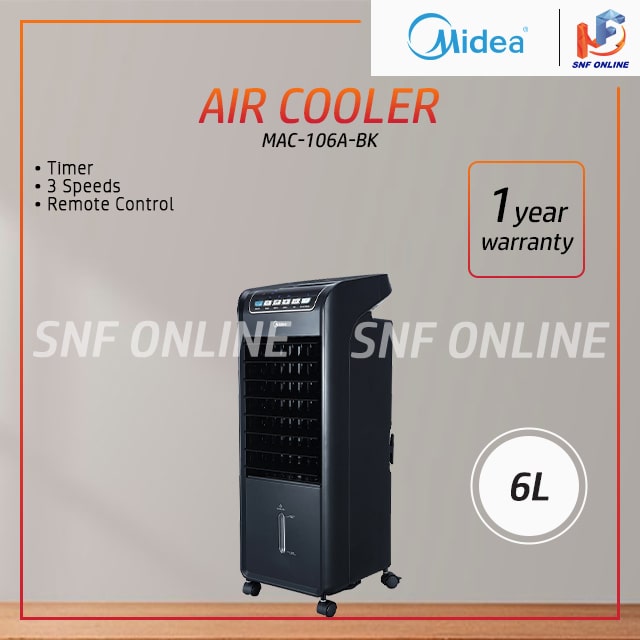 Midea Air Cooler With Remote Control (6L) MAC-106A-BK