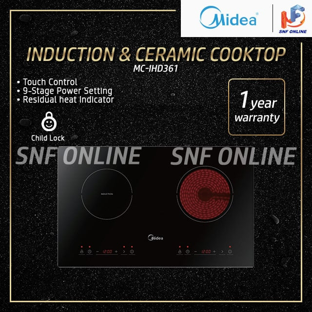Midea 70cm Hybrid induction and Ceramic Cooktop MC-IHD361