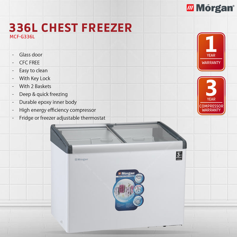 Morgan Glass Door Chest Freezer 336L MCF-G336L