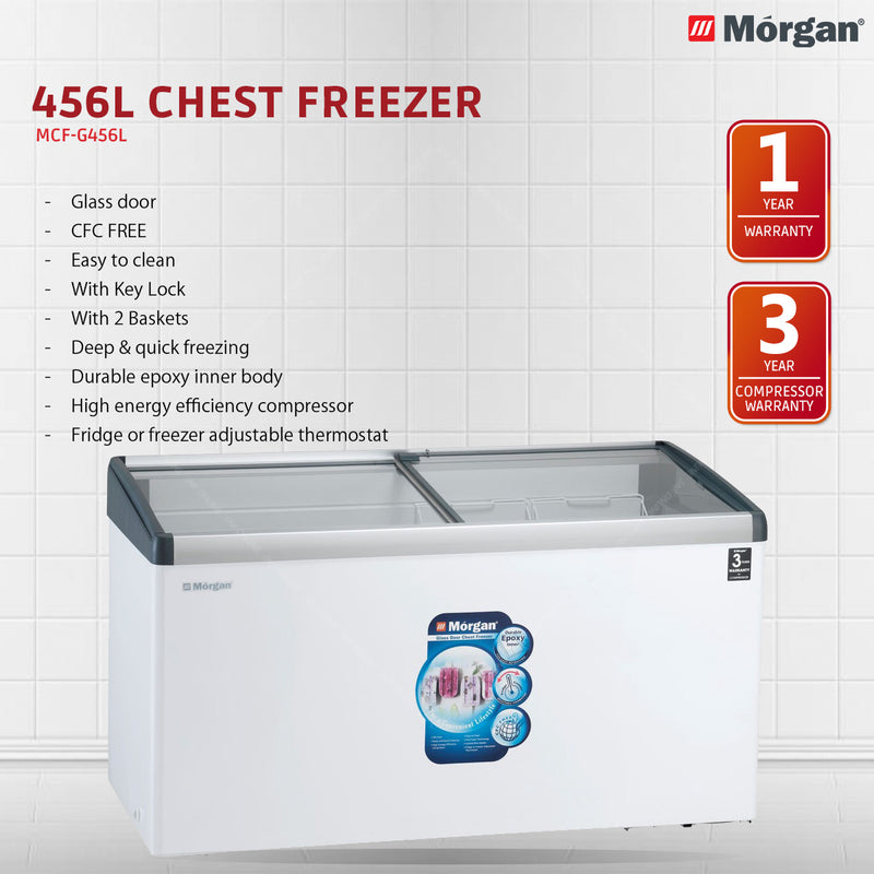 Morgan 456L Glass Door Chest Freezer MCF-G456L