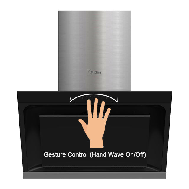 Midea Cooker Hood 1500m³/hr MCH-90J52 + Midea Built In Glass Hob (76 cm) MC-IHD361