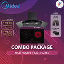 Midea Chimey Designer Hood MCH-90MV1 + Midea Hybrid induction and Ceramic Cooktop 70cm MC-IHD361 ( COMBO PACKAGE )