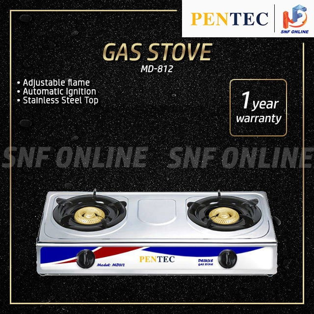 Pentec Double Burner Stainless steel Gas Stove dapur gas MD-812 MD812