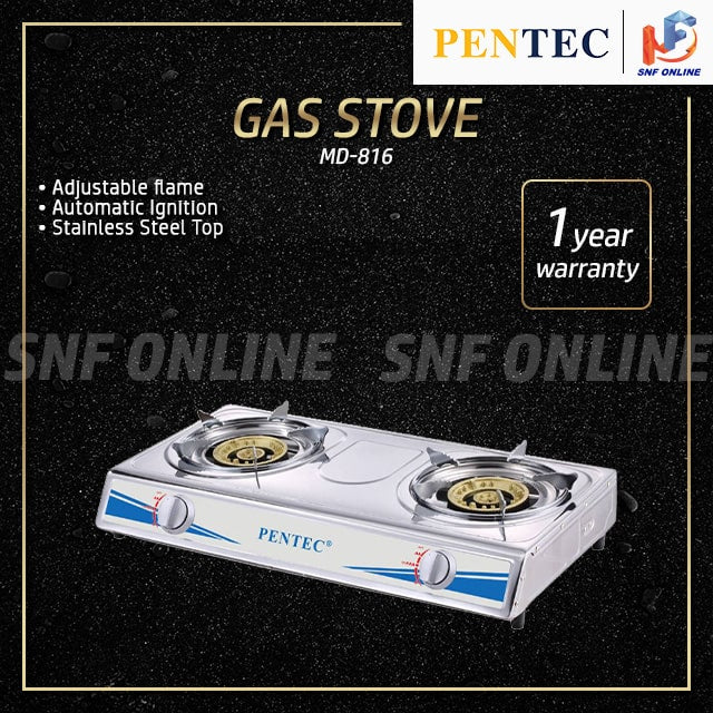 Pentec Double Burner Stainless steel Gas Stove MD-816 MD816