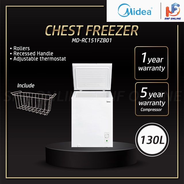 Midea MD-RC151FZB01 Gross 130L Chest Freezer / Refrigerator / Fridge / Peti Sejuk
