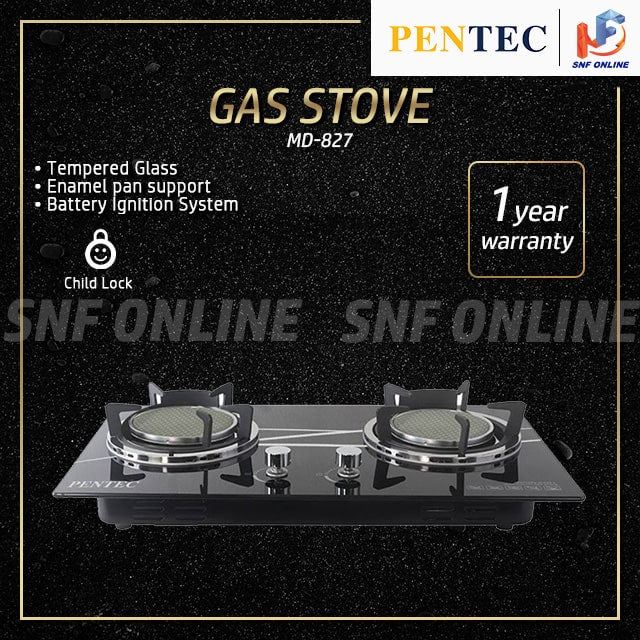 Pentec Infared Burner Stove Tempered Glass Built-In Gas Cooker MD-827 MD827