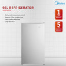 Midea Peti Sejuk 94L Single Door Refrigerator MDRD142FGD