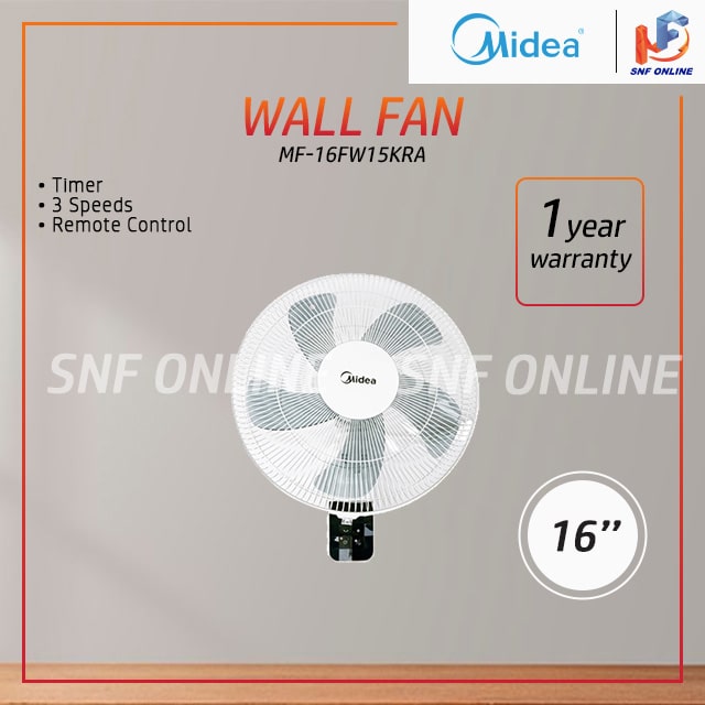 Midea 16’’ Wall Fan 5 Blade with Remote Control MF-16FW15KRA