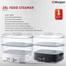 Morgan Pengukus Makanan Food Steamer 2 Tier 28L Nutristeam Pengukus Makanan MFS-29 MFS-29(BK) MFS-29(WH)