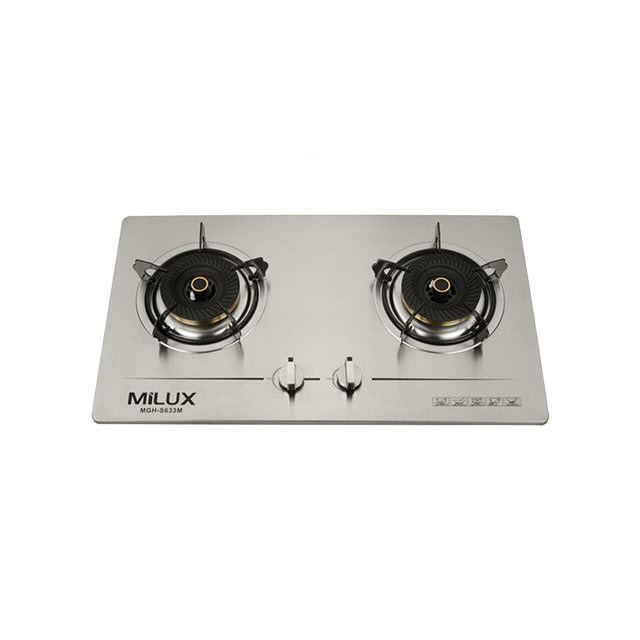 Milux 2 Burner Gas Cooker Hob Dapur Built-in MGHS633M MGH-S633M