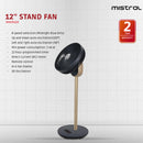 MISTRAL Kipas Berdiri Berkelajuan Tinggi dengan Alat Kawalan Jauh 12” High Velocity Stand Fan with Remote Control MHV912R