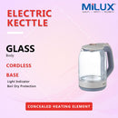 Milux Cerek Air Elektrik Glass Jug Kettle MJK-181G