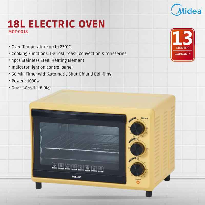 Milux 18L Electric Oven MOT-0018