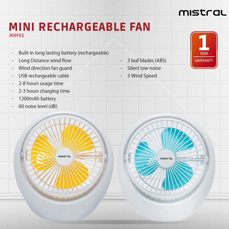 Mistral Mini Rechargeable Fan MRF65