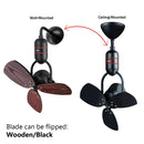 Deka Designer Wall Fan Ceiling Fan 16” With Remote Control MS16DC-BLW