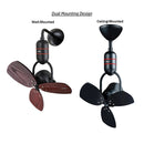 Deka Designer Wall Fan Ceiling Fan 16” With Remote Control MS16DC-BLW