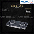 Milux 2 Burner Gas Cooker (Black Glass Top) MSG-6300