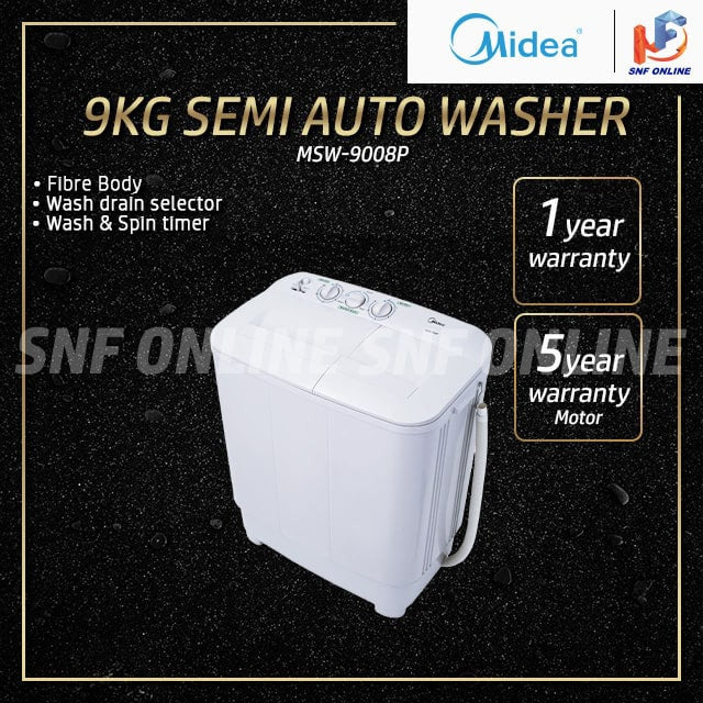 Midea 9Kg Semi auto Washing Machine MSW-9008P