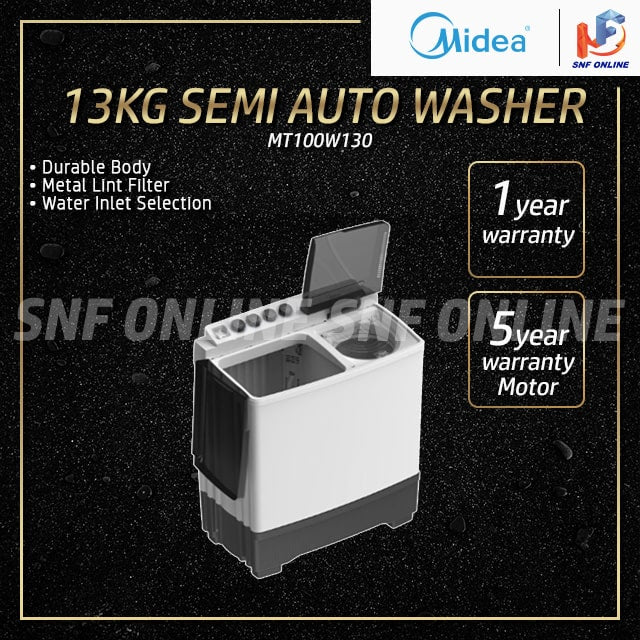 Midea 13Kg Semi Auto Washing Machine MT100W130