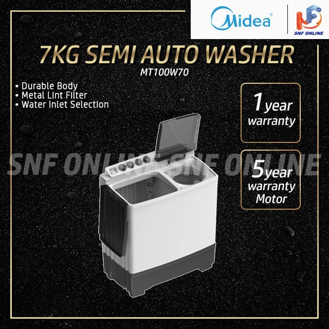 Midea 7Kg Semi Auto Washing Machine MT100W70