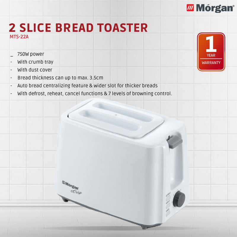 Morgan Toaster Slice Toaster with Cover Pembakar Roti MTS-22A