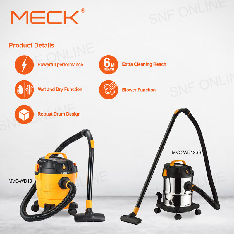 Meck Vacuum Cleaner 1200W 3 In 1 MVC-WD12SS MVC-WD10