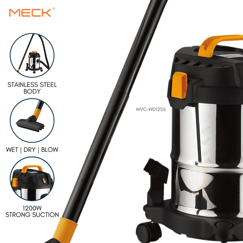 Meck Vacuum Cleaner 1200W 3 In 1 MVC-WD12SS MVC-WD10