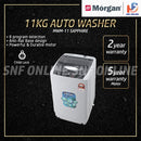 Morgan Mesin Basuh Automatik 11KG Fully Auto Washing Machine mesin basuh MWM11 MWM-11 SAPPHIRE
