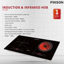 Phison Dapur Memasak 2 Burner 2000W + 2000W Built In Induction & Infrared Cooker Hob PIC-2220