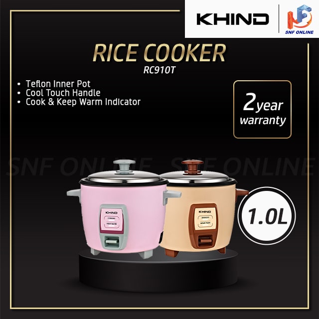 Khind Rice Cooker- Random Colour RC910T(1.0L)