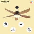 Elmark Rapid 44 DC Kipas Siling Motor 5 Blade Ceiling Fan 48’’ With Remote 3 Tone 24W LED Lamp ELMARKRAPID-PINE