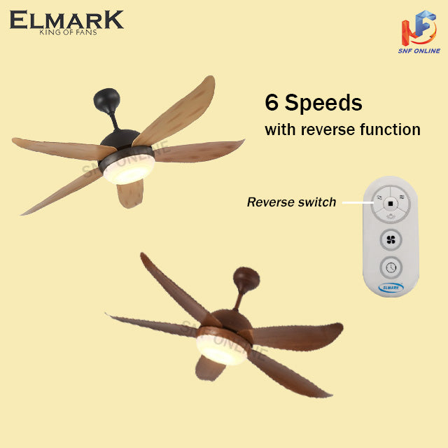 Elmark Rapid 44 DC Motor 5 Blade Ceiling Fan 48’’ With Remote 3 Tone 24W LED Lamp ELMARKRAPID-KOA