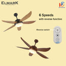Elmark Rapid 44 DC Kipas Siling Motor 5 Blade Ceiling Fan 48’’ With Remote 3 Tone 24W LED Lamp ELMARKRAPID-PINE