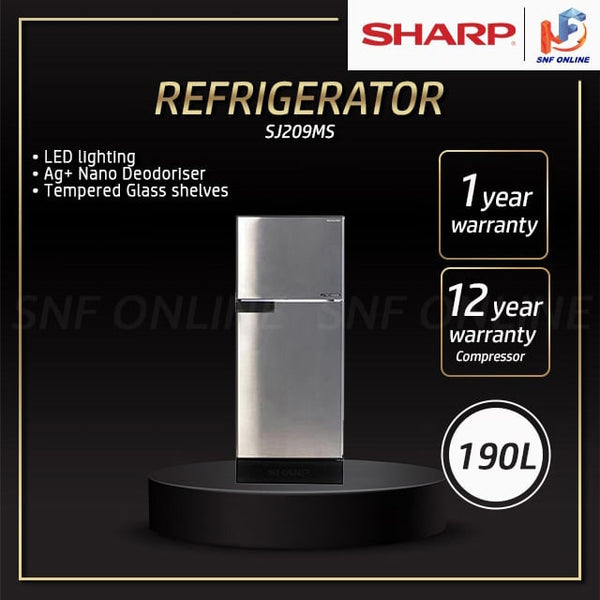 Sharp 190L Huggy Inverter Series Fridge SJ209MS