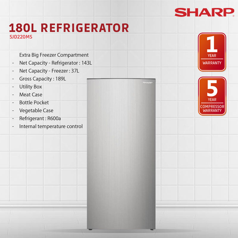 Sharp 180L Fridge Refrigerator SJD220MS