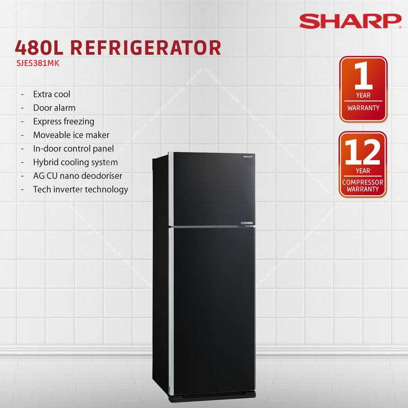 Sharp Refrigerator J-Tech Inverter - Pelican Series (480 L) SJE5381MK