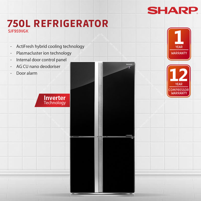 Sharp 4 Doors Avance J-Tech Inverter Technology Refrigerator SJF959VGK (750L)