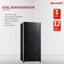 Sharp 2 Door Inverter Fridge SJP701MFMK (670L)