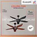 ELMARK Ceiling Fan With Remote Control (52") SPITFIRE 246-MC / ELMARK-KL101 (Midnight Caramel) / (56") SUPER123 (MBK+MC)