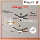 ELMARK GEM TP102 ABS Kipas Siling Blade 52 inch AC Motor Ceiling Fan with Remote Control 5 blades