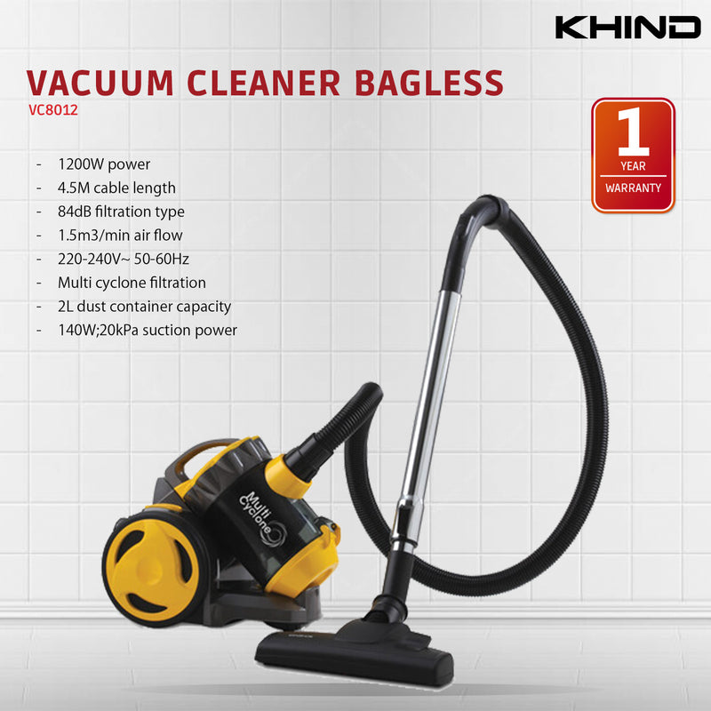 Khind Vacuum Cleaner Bagless VC8012