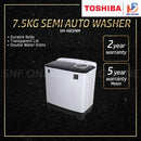 Toshiba Mesin Basuh Separuh Automatik 7.5KG Semi Auto Washing Machine VH-H85MM