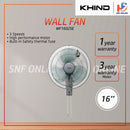 Khind Kipas Dinding - Wall Fan 16" Kipas Dinding WF1602SE WF-1602SE