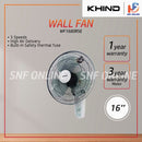Khind Wall Fan With Remote Control 16 Kipas Dinding Remote WF-1680RSE WF1680RSE